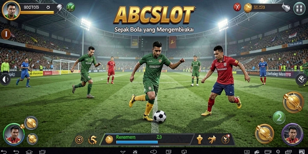 Tampilan gameplay menarik di ABCSLOT dengan aksi sepak bola yang mendebarkan.
