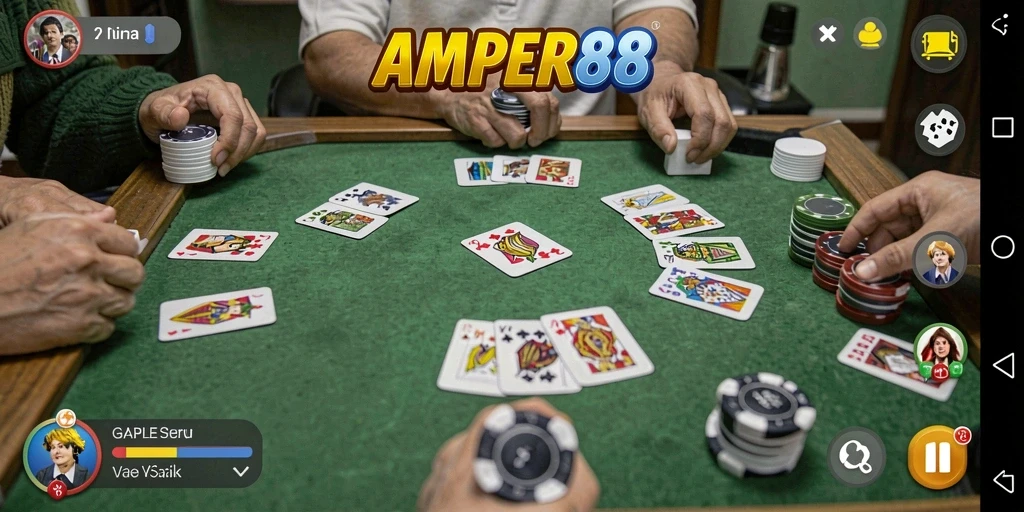 Tampilan gameplay Gaple yang mengasyikkan di AMPER88.