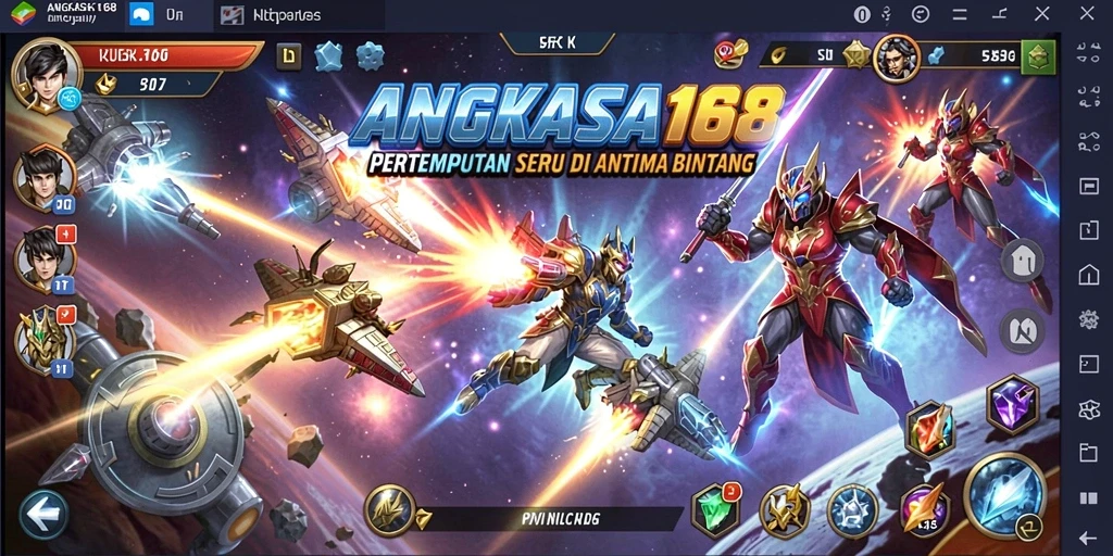Tampilan gameplay seru dalam pertempuran luar angkasa.