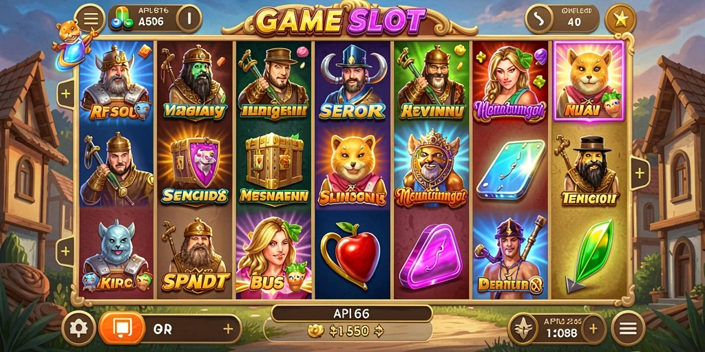 Screenshot gameplay API66 menampilkan momen seru saat berputar slot.