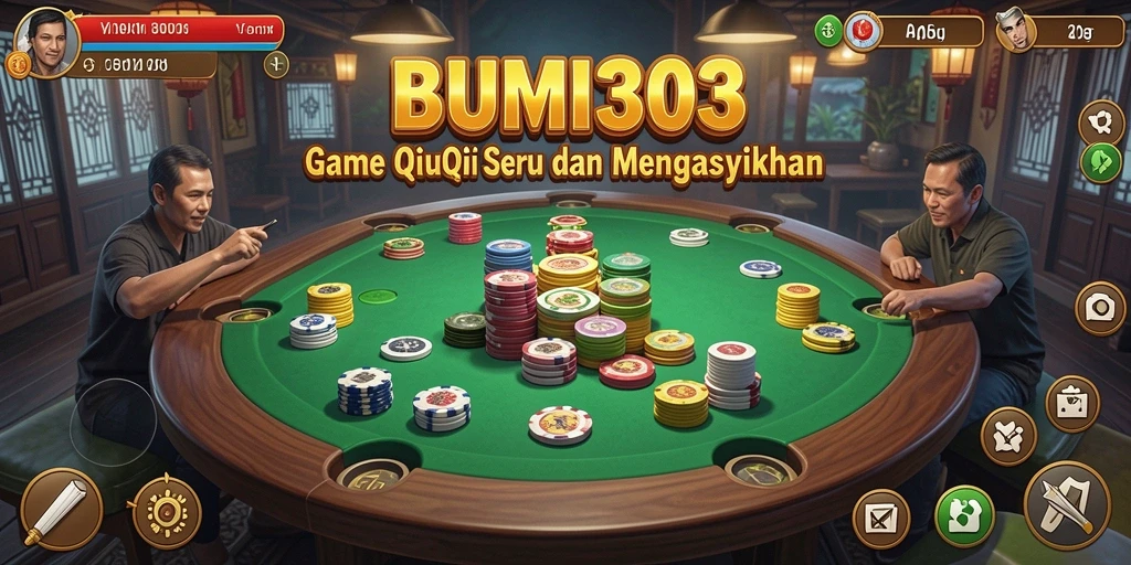 Tampilan gameplay QiuQiu BUMI303 yang menarik dan dinamis.