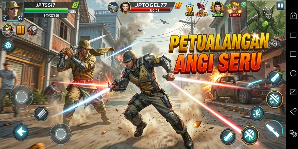 Screenshot utama menampilkan gameplay aksi mendebarkan dari JPTOGEL77.