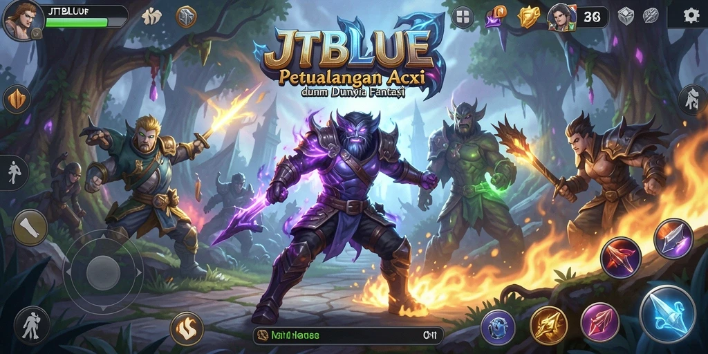 Tampilan gameplay JTBLUE yang menegangkan dan penuh aksi.