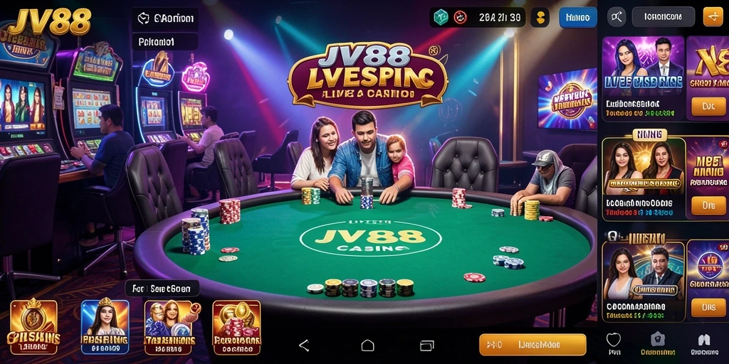 Tampilan gameplay JV88 yang seru dan interaktif dalam Live Casino.