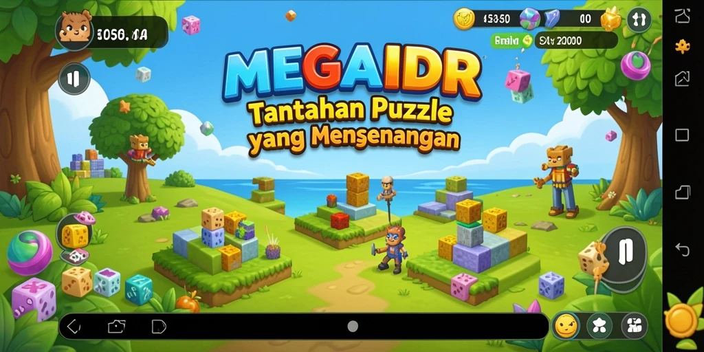 Tampilan gameplay MEGAIDR yang menampilkan berbagai tantangan Puzzle.