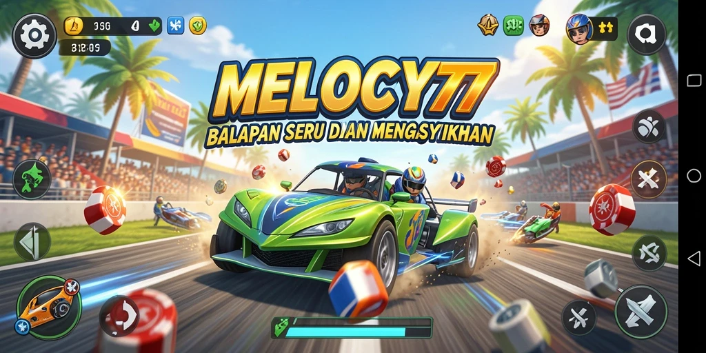 Tampilan gameplay balapan seru di MELODY77.