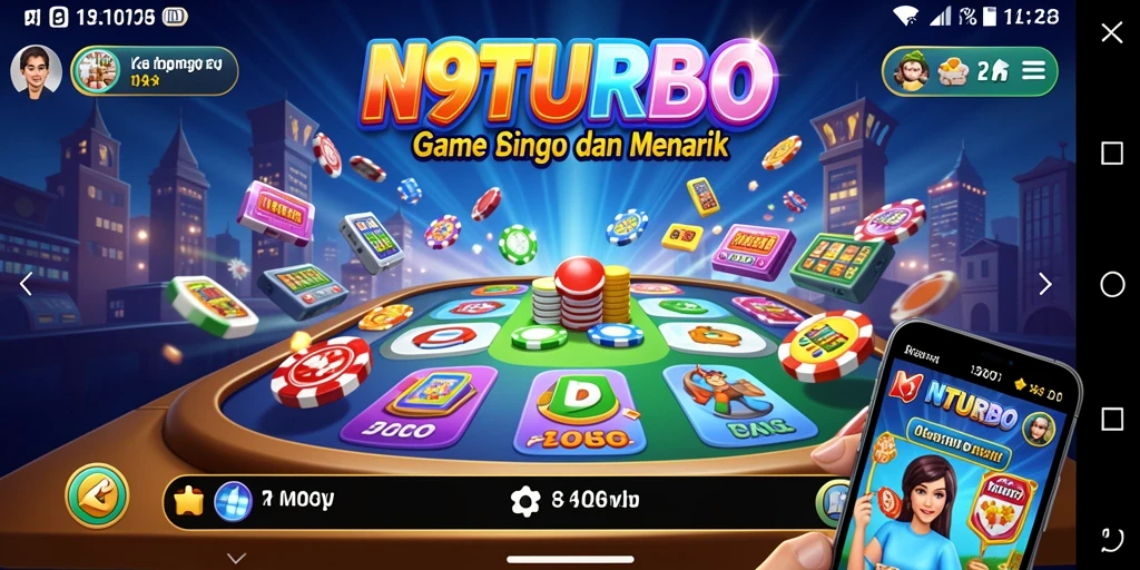 Tampilan gameplay seru N9TURBO yang menampilkan suasana Bingo.