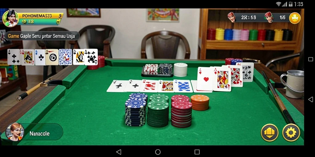 Screenshot utama POHONEMAS33 menampilkan gameplay Gaple yang seru.