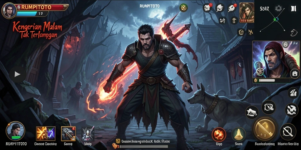 Gameplay RUMPITOTO yang mencekam dengan suasana yang menakutkan.
