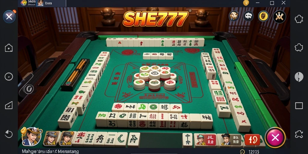 Tampilan gameplay menawan dari SHE777 yang penuh strategi Mahjong.