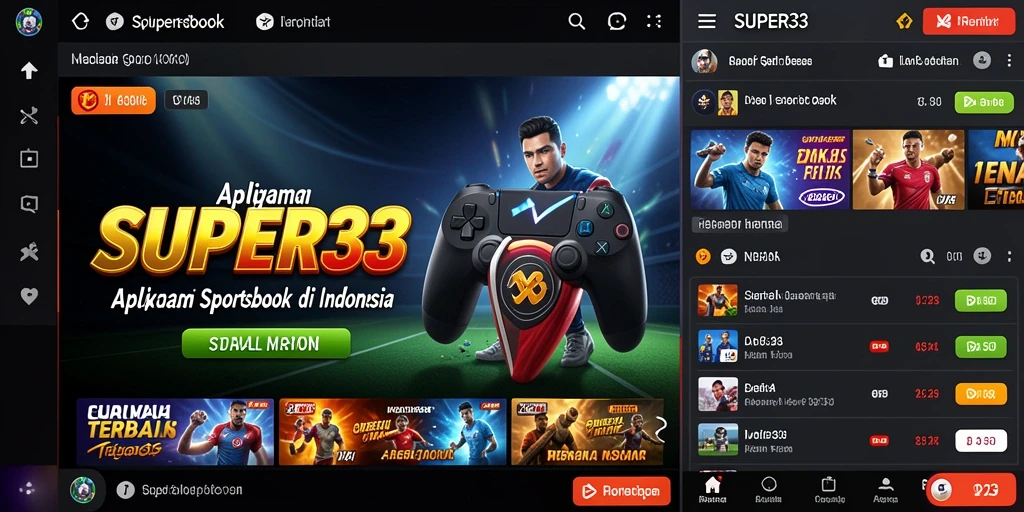 Screenshot utama SUPER33 menampilkan gameplay Sportsbook yang menarik.