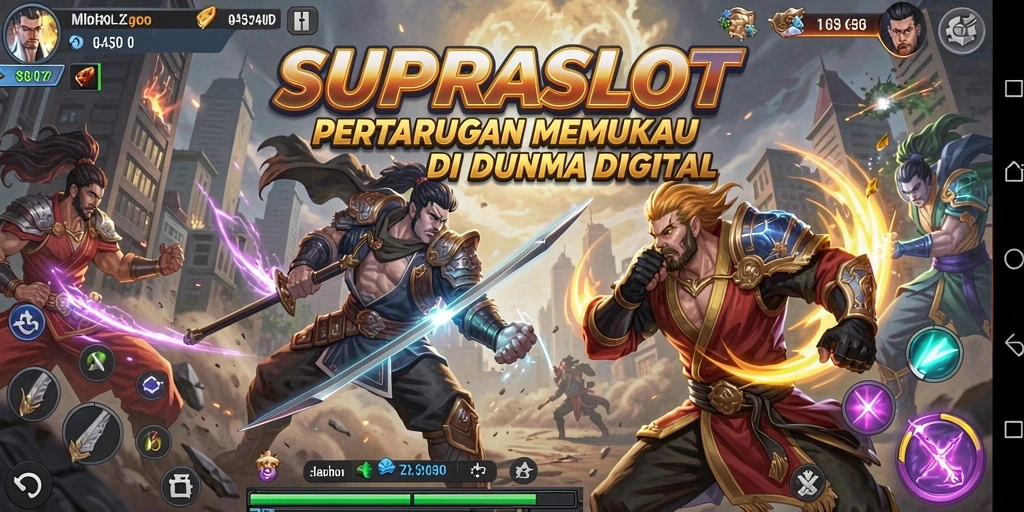 Tangkapan layar gameplay <strong>SUPRASLOT</strong> dengan aksi pertarungan yang intens.