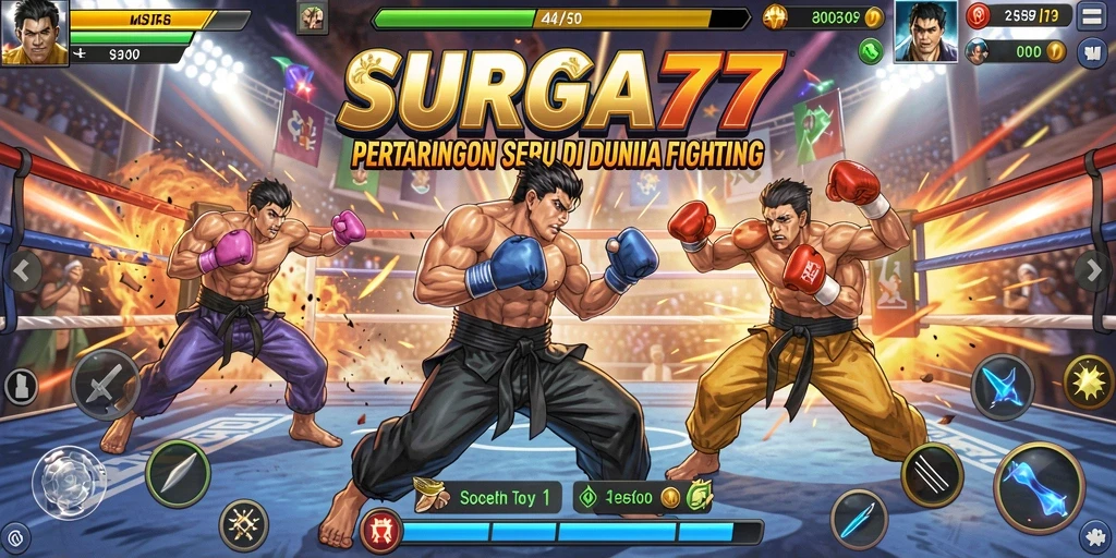 Tampilan gameplay seru di SURGA77 dengan aksi pertarungan yang mendebarkan.
