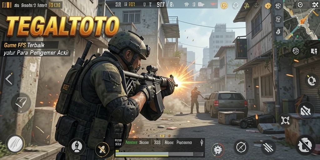 Tampilan gameplay mendebarkan di TEGALTOTO dengan aksi tembak-menembak yang cepat.