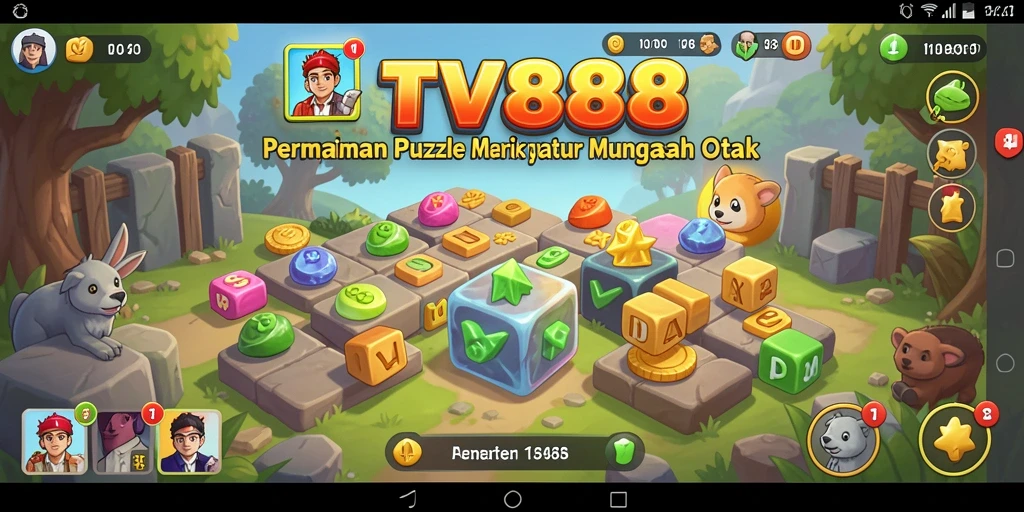 Tampilan gameplay TV888 yang penuh tantangan dan puzzle seru.