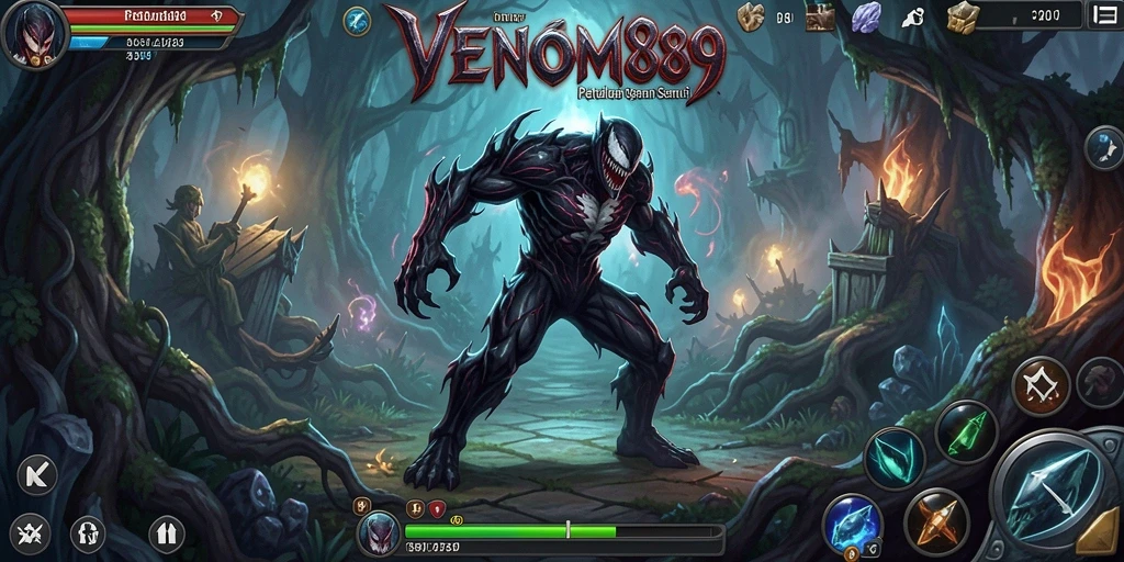 Screenshot utama VENOM889 menampilkan aksi seru dalam permainan petualangan.